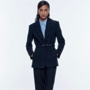Zara belted fitted blazer